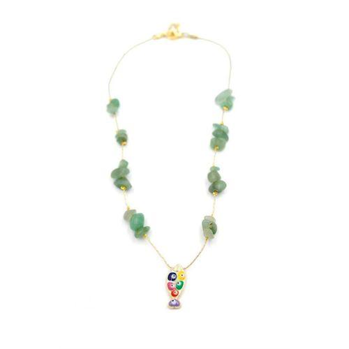 Kırıktaşlı Balık Kolye - Su Yeşili