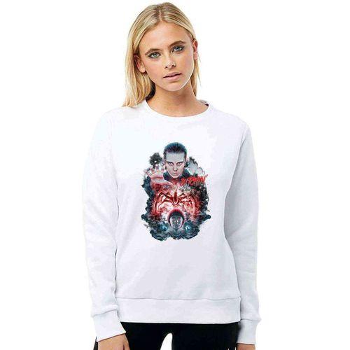Stranger Things Bitchin Baskılı Beyaz Kadın Sweatshirt
