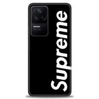 Xiaomi Poco F4 Kılıf HD Baskılı Kılıf - Supreme Siyah + Tam Ekran Koruyucu