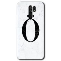 Xiaomi Redmi 9 Kılıf Baskılı Kapak - Beyaz Mermer Desenli Ö Harfi + 5D Tam Kaplayan Cam