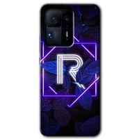 Mi Mix 4 Kılıf HD Desen Baskılı Arka Kapak - Dark Neon Yaprak R Harfi