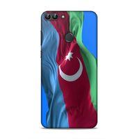 Huawei Psmart Uyumlu Kılıf Azarbaijan (6) Silikon Kılıf Dalgalanan Bayrak