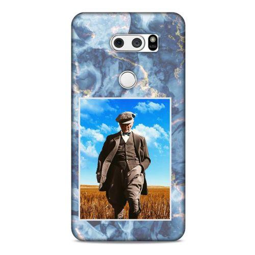 LG K50S Kılıf Atatürk (19) Kılıfları Mavi Mermer