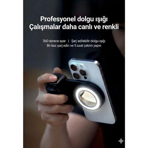 Bluetooth Manyetik Telefon Yapıştırma Kavrama Halka Dolgu Işığı İle Magsafe Selfie Klips