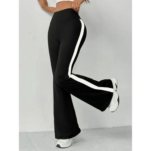 Kadın Yüksek Bel İspanyol Paçalı Yanlardan şerit Detaylı Dalgıç Tayt Pantolon