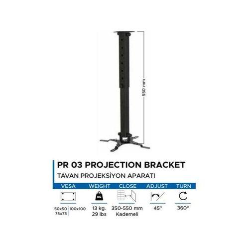 Vontech Projeksiyon Hareketli Tavan Asma Askı Aparatı - 55cm Kol Uzunluğu