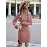 Loren Yünlü Motifli Midi Boy Triko Elbise