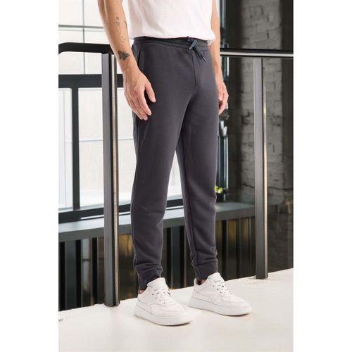 Spike Diagonal 3 İplik Manşet Paça Erkek Pantolon Eşofman Altı - Füme