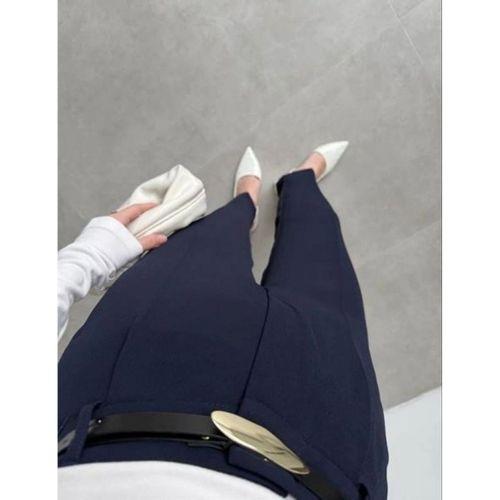 Kadın Yüksek Bel Kemer Dahil Hacuc Pantolon