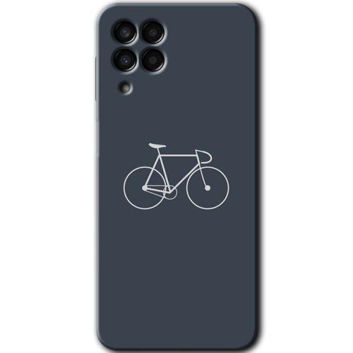 MRCİLETİSİM Samsung Galaxy M33 Kılıf Baskılı Kapak - Bike +Tam Kaplayan Mat Seramik