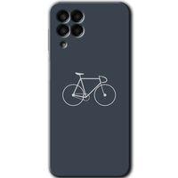 MRCİLETİSİM Samsung Galaxy M33 Kılıf Baskılı Kapak - Bike +Tam Kaplayan Mat Seramik
