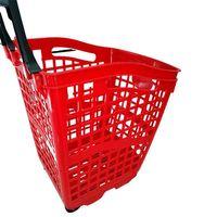 Alışveriş Plastik Market Sepeti 70 LT Tekerlekli Kırmızı