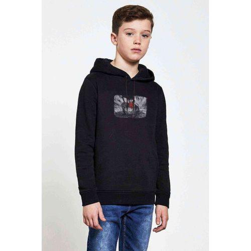 Anime 4k One Piece Naruto Baskılı Unisex Çocuk Kapüşonlu Siyah Sweatshirt