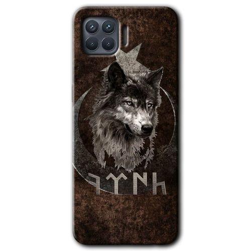 Oppo Reno 4 Lite Kılıf HD Desen Baskılı Arka Kapak - Bozkurt Göktürk + Kırılmaz Cam