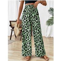 Kadın Beli Lastikli Leopar Desen Süprem Pantolon