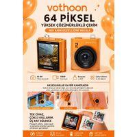 Mini Dijital Kamera 64mp 16x Digital Zoom Retro Vintage 1 4’’ekranlı Video Kamera Taşınabilir Tasarım Turuncu