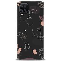 Samsung Galaxy A12 Kılıf HD Baskılı Kılıf - Siyah Silüet + Tam Ekran Koruyucu
