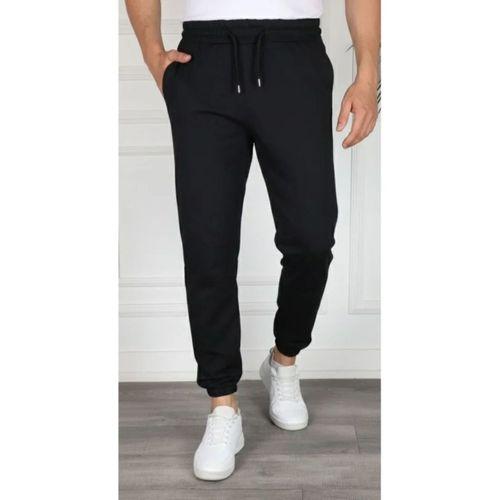 Erkek Jogger Eşofman Altı Rahat Kalıp, Cepli, Lastikli Paça, Günlük Spor Pantolon - Siyah