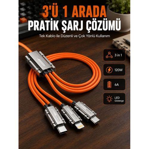 Yüksek Güç Aktarımı Sunan 6a Destekli Çoklu Bağlantı Şarj Ve Veri Kablosu
