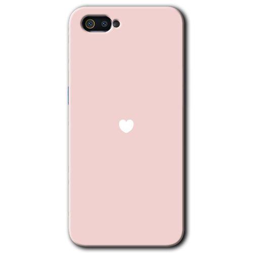 Realme C2 Kılıf HD Desen Baskılı Arka Kapak + Temperli Cam - Sade Kalp