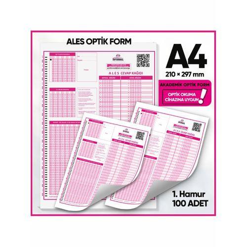 ALES Akademik Değerlendirme Optik Formu (100 Adet - 90 gr - Optik Okuma Cihazlarıyla Uyumlu)