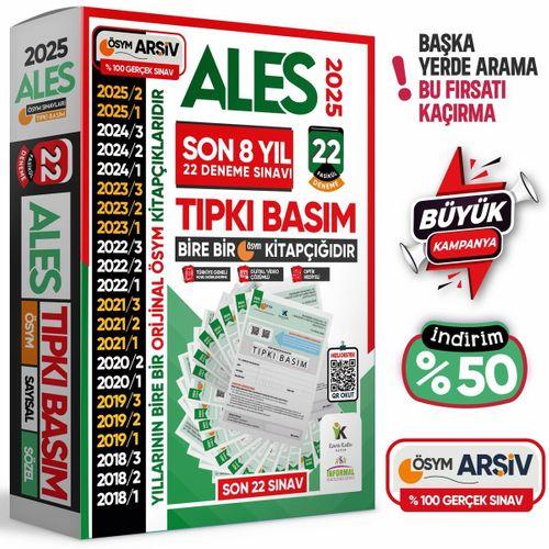 2025 ALES ÖSYM Tıpkı Basım EN EKONOMİK Çıkmış Soru 22li Deneme Paketi Video/PDF Çözüm Türkiye Geneli