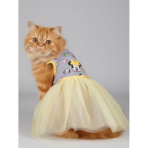 Sevimli Fare Sunny Tütü Kedi Kıyafeti | Sarı Tütülü Elbise | Kediler İçin