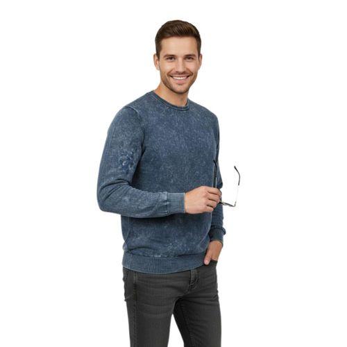 Erkek Spor Sıfır Yaka Taşlama Yıkamalı Regular Fit Kazak BGL-ST04952