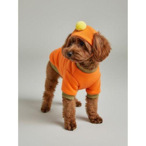 Pineapple and Ice Cream Turuncu Haki Bereli Köpekler İçin Polar Sweatshirt Takım
