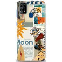 Samsung Galaxy M31 Kılıf HD Baskılı Kılıf - Moon + Tam Ekran Koruyucu