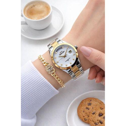 Slazenger Özel Sedef Kadran 2 Yıl Garantili 5 Atm Suya Dayanıklı Kadın Kol Saati+Bileklik LSL2608.M2