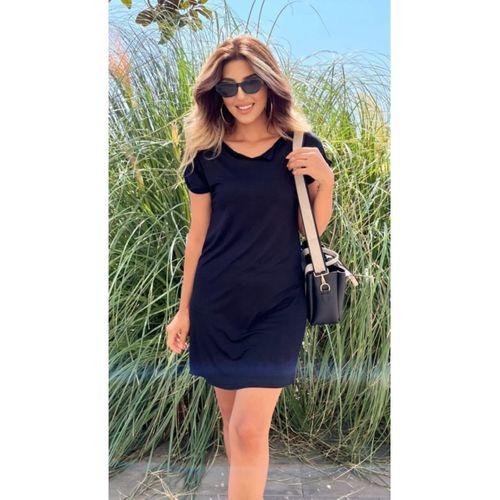 Lucky Life Kadın  Kısa Kollu çentikli Yaka Viskon Mini Elbise