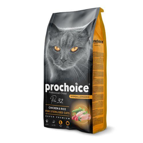 Prochoice Kısırlaştırılmış Kediler İçin, Hipoalerjenik, Tavuk Etli Ve Pirinçli Kuru Mama 15 kg