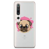 Xiaomi Mi 10 Pro Kılıf Mutsuz Pug Arka Kapak Koruma Desenli Full Koruyucu