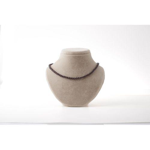 Bordo Granat Lal 4mm Doğal Taş Dizi Kolye