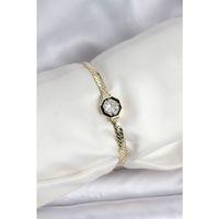 Pirinç Gold Renk Zirkon Taşlı Kadın Bileklik