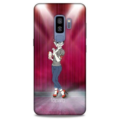 Samsung Galaxy S9 Plus Kılıf FunnyMaX (50) Shockproof Kılıf Koyu Pembe Kedi
