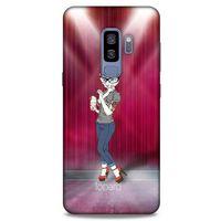 Samsung Galaxy S9 Plus Kılıf FunnyMaX (50) Shockproof Kılıf Koyu Pembe Kedi