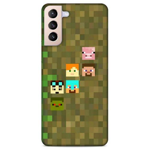 Lopard Samsung Galaxy S21 Plus Uyumlu Kılıf PiXel (14) Lansman Kılıf Minecraft Karakterleri