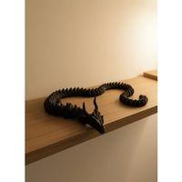 Hareketli Siyah Ejderha Figür Uzun Gövdeli Fantastik Masa Ve Raf Dekoru
