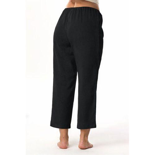 Şile Bezi Pamuk Rahat Kesim Beli Lastikli Jüpon Pantolon Astarı Siyah Syh