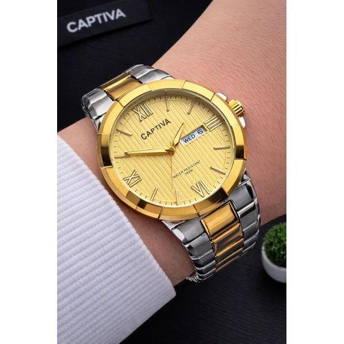 Captiva Bileklik Hediyeli Çelik Kordon Haftanın Günü Ve Takvimli Kadran Erkek Kol Saati CT.M.001.M3
