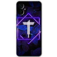 Tecno Camon 19 Neo Kılıf HD Desen Baskılı Arka Kapak - Dark Neon Yaprak T Harfi