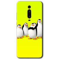 MRCİLETİSİM Xiaomi Mi 9T Kılıf HD Desen Baskılı Arka Kapak+Temperli Cam - Penguenler