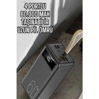 Powerbank 60.000 Mah Dijital Göstergeli 4 Portlu Taşınabilir