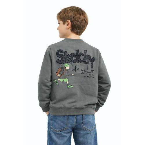 Erkek Çocuk Önü Arkası Baskılı Sweatshirt BGL-ST05243