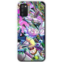 Samsung Galaxy A02s Kılıf Baskılı Kapak - Graffiti Çizgi Film +Tam Ekran Koruyucu