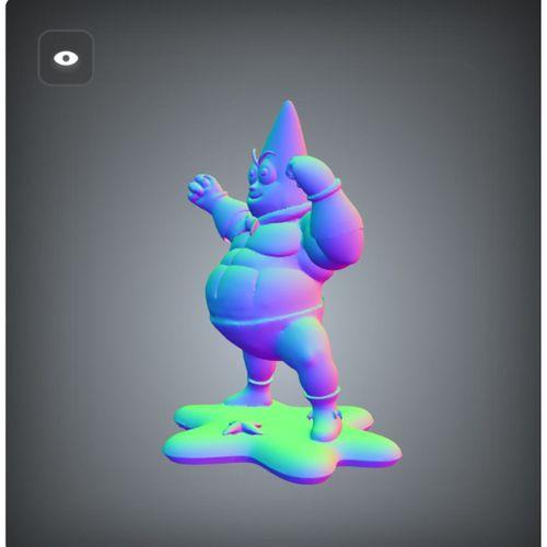 Chibi Style Patrick Star Superhero 3D Model-Kas’a bağlı SpongeBob Squarepants Karakter-6897582