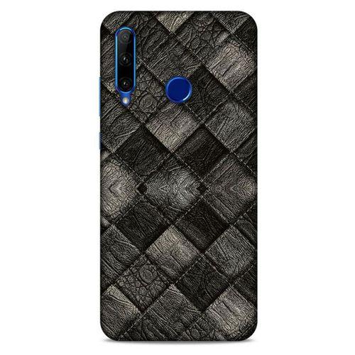 Huawei Y6P Kılıf Patchwork (25) Antişok Kapak Siyah Gri