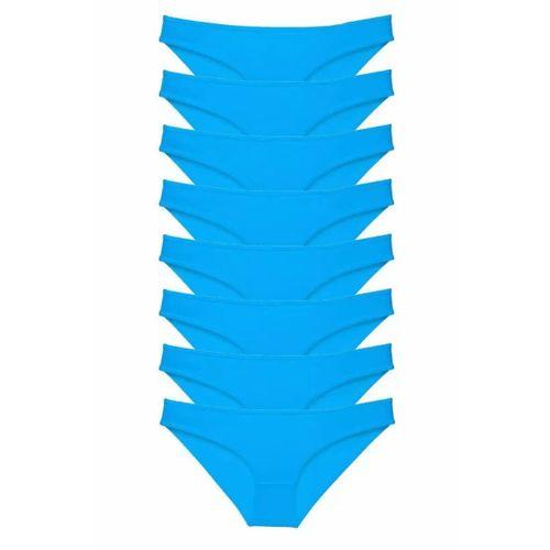 8 adet Süper Eko Set Likralı Kadın Slip Külot Mavi